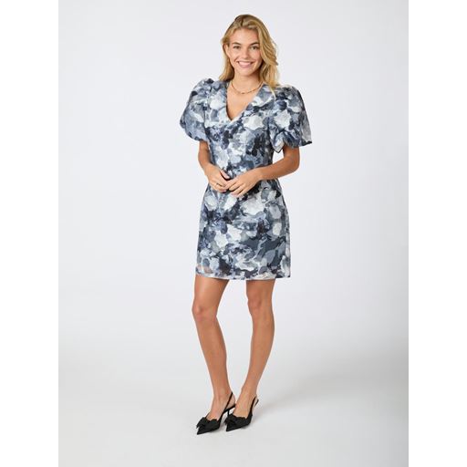 Neo Noir Sika Brocade Floral Kjole, Floral Grey, 36