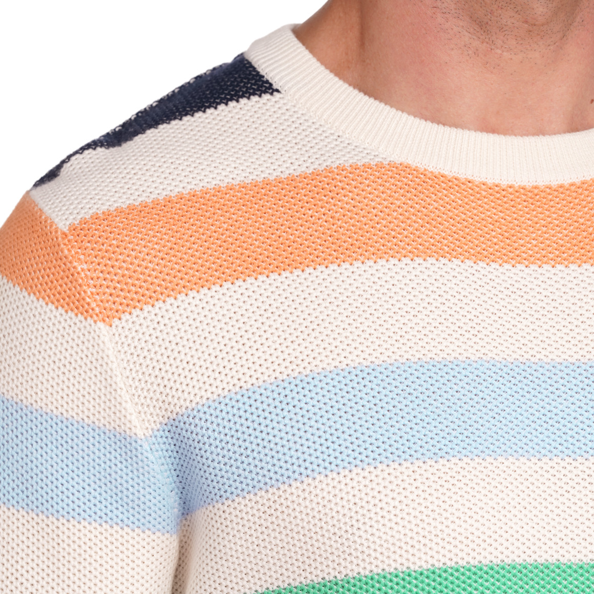 VanVaan Herren Pullover mit bunten Streifen creme / bunt