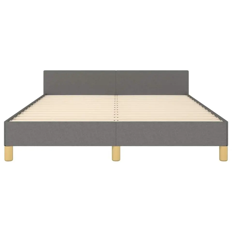 vidaXL - Bed frame met hoofdeinde - Donkergrijs - Stof - 140 x 200 cm