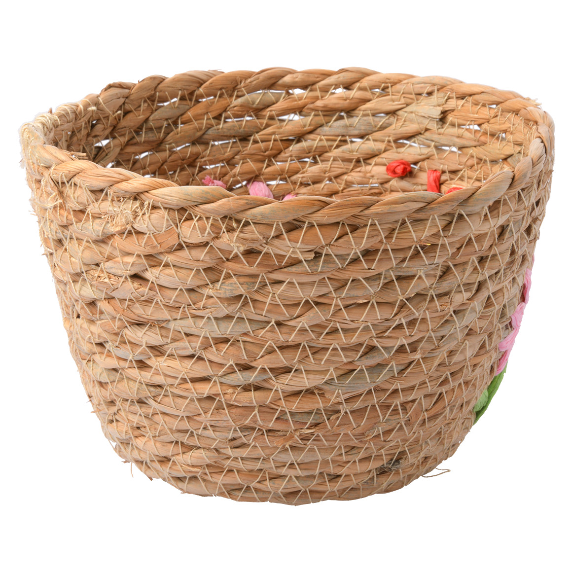 My Home Kleiner Deko-Korb mit Blumen-Motiv natur