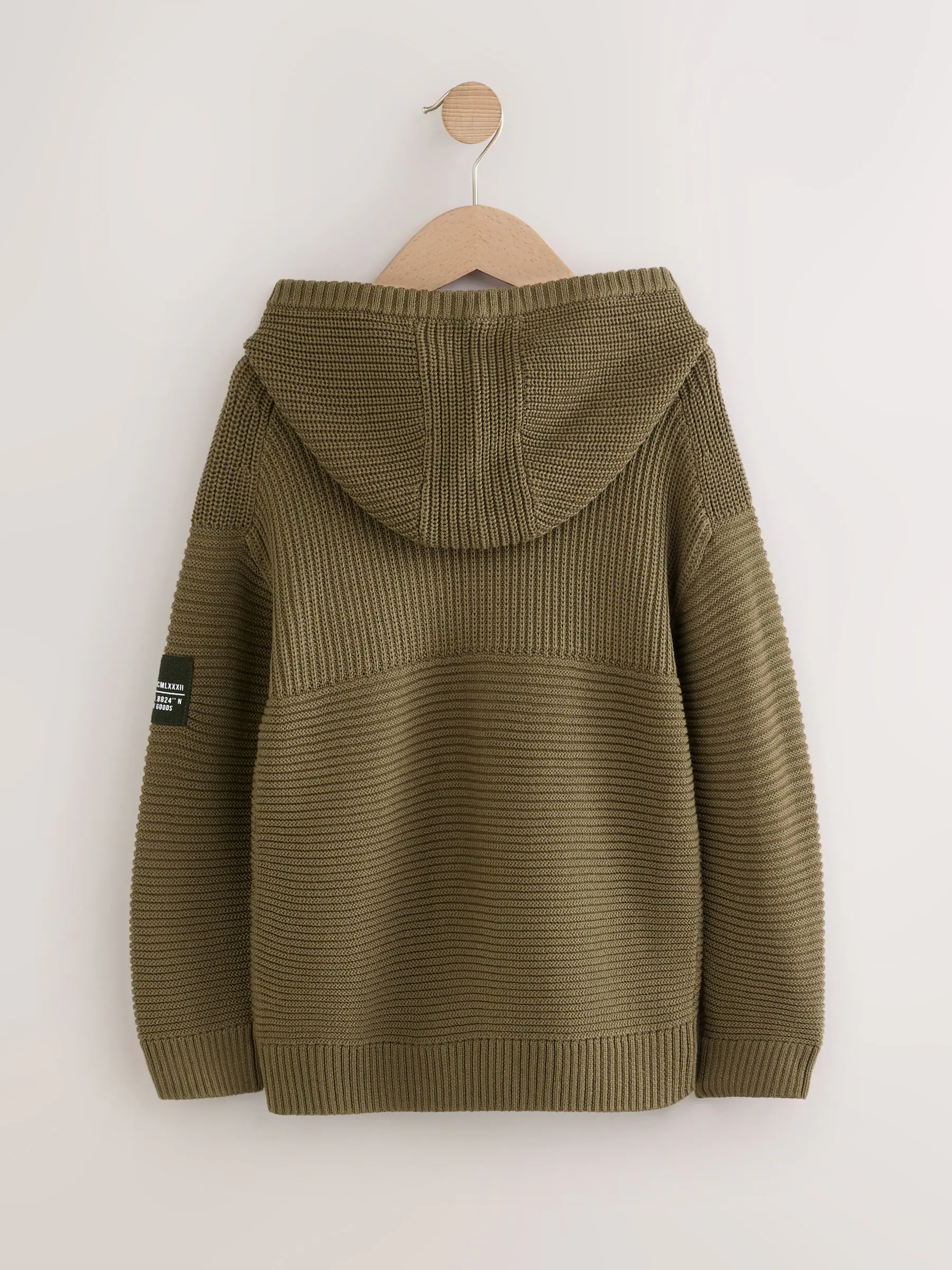 Kakigroen - Utility gebreide hoodie (3-16jr)