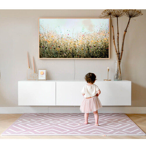 Eeveve foam speelmat 180x120 cm - modern blocks - oud roze