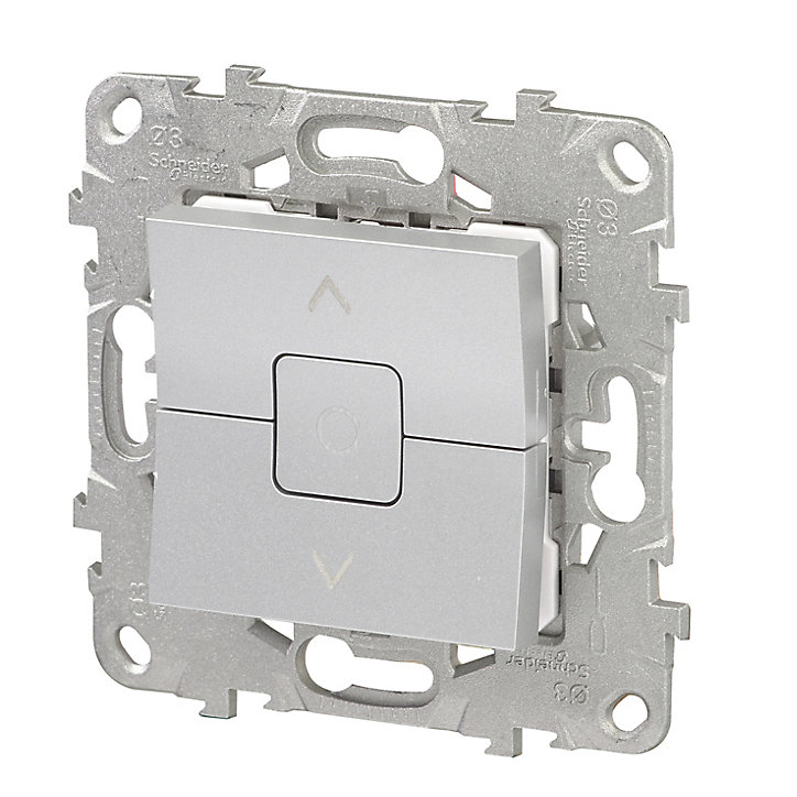 Mécanisme interrupteur va-et-vient de volet roulant Schneider Electric Unica Déco aluminium