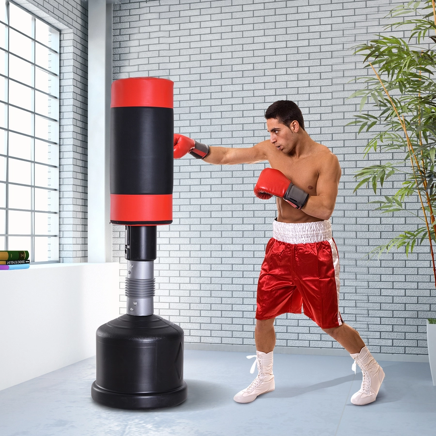 HOMCOM Standboxsack für Box Training schwarz, rot