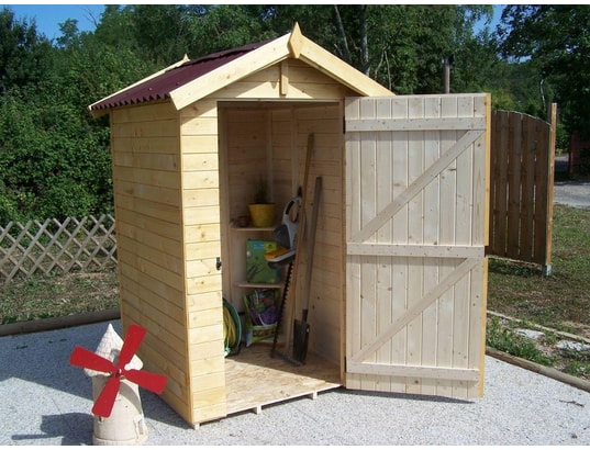 HABRITA - Abri panneaux bois 16 mm avec plancher / 1,35 m2