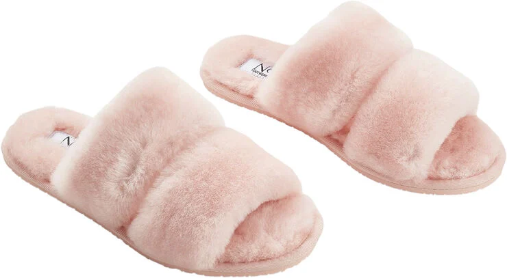 NATURES Collection Slippers Straps (of 100% New Zealand Sheepskin) Pink Pink