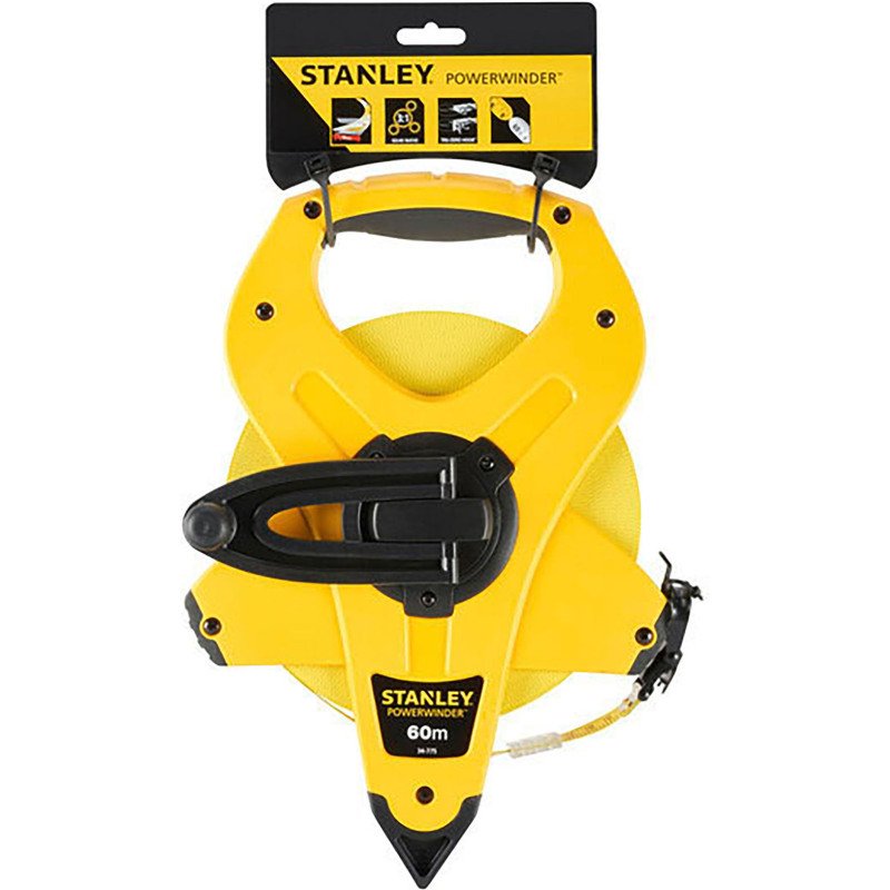 Mètre ruban en fibre de verre Stanley PowerWinder 60 m x 12,7 mm