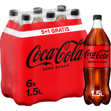 Coca-Cola Zero Sugar 5+1 Gratis PET Fles 6 x 1,5 L