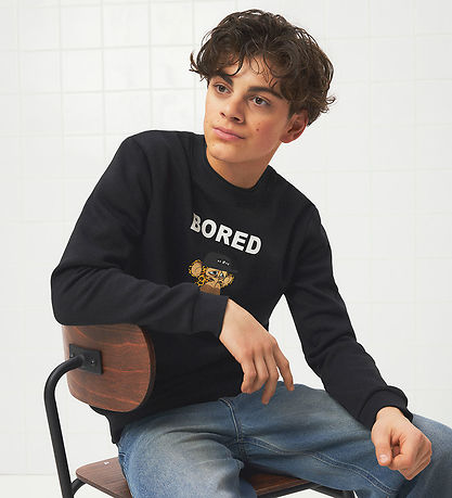 LMTD Sweatshirt - NlmAbrosso BoredOFD - Schwarz m. Print