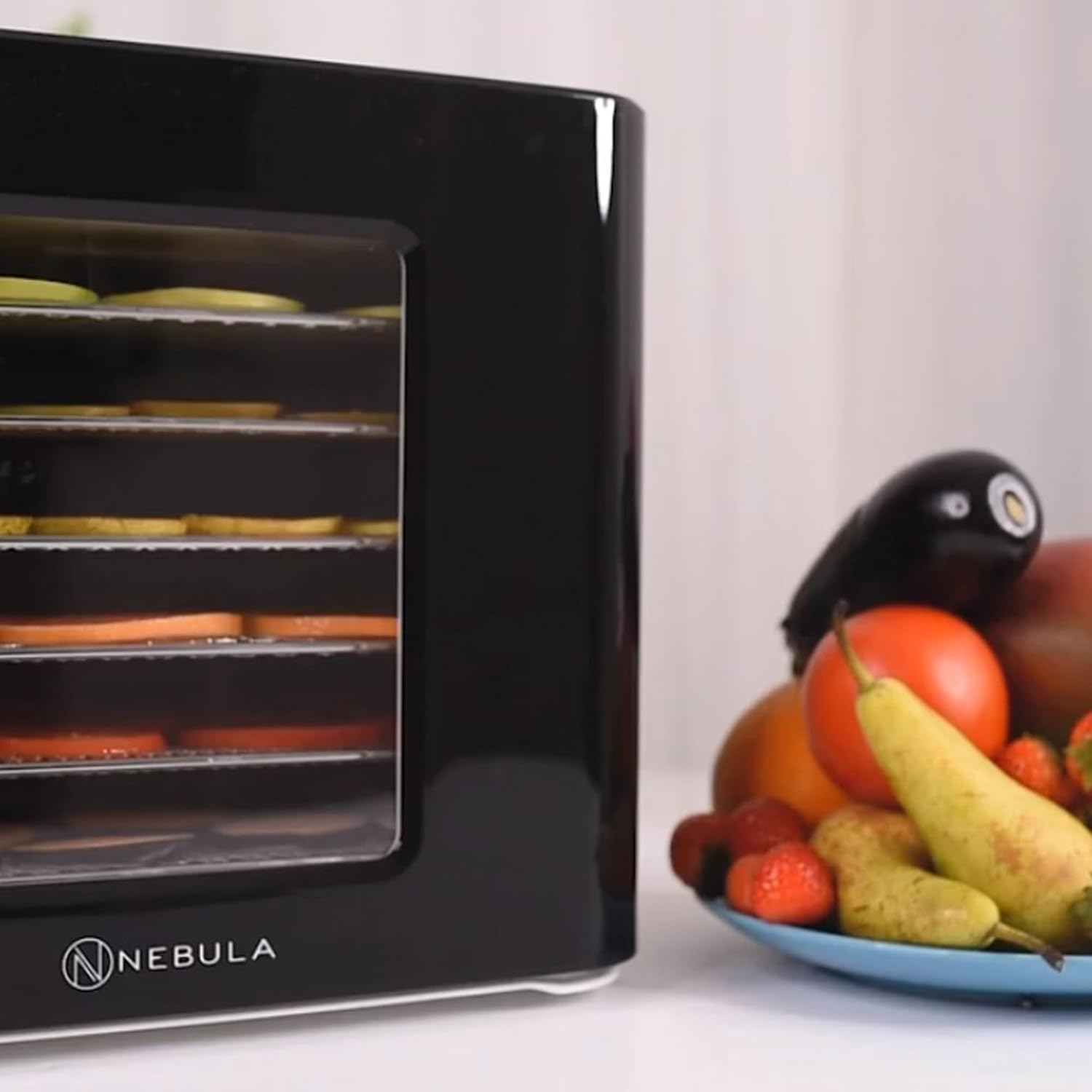 Nebula Lebensmittel Dörrgerät Mit 6 Edelstahlschalen | LED-Touch Control Design, Einstellbare Digitale Temperatur 35-70 °C & 48-Stunden-Timer | Dörrautomat Für Obst, Gemüse, Fleisch Und Mehr | 400W