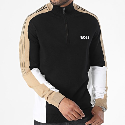 Sweat Col Zippé A Bandes Zolkar 50493769 Noir