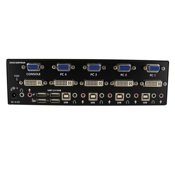 StarTech.com STARTECH Commutateur KVM DVI/VGA USB - pour 4 Ordinateurs avec Audio et 2 écrans DVI/VGA