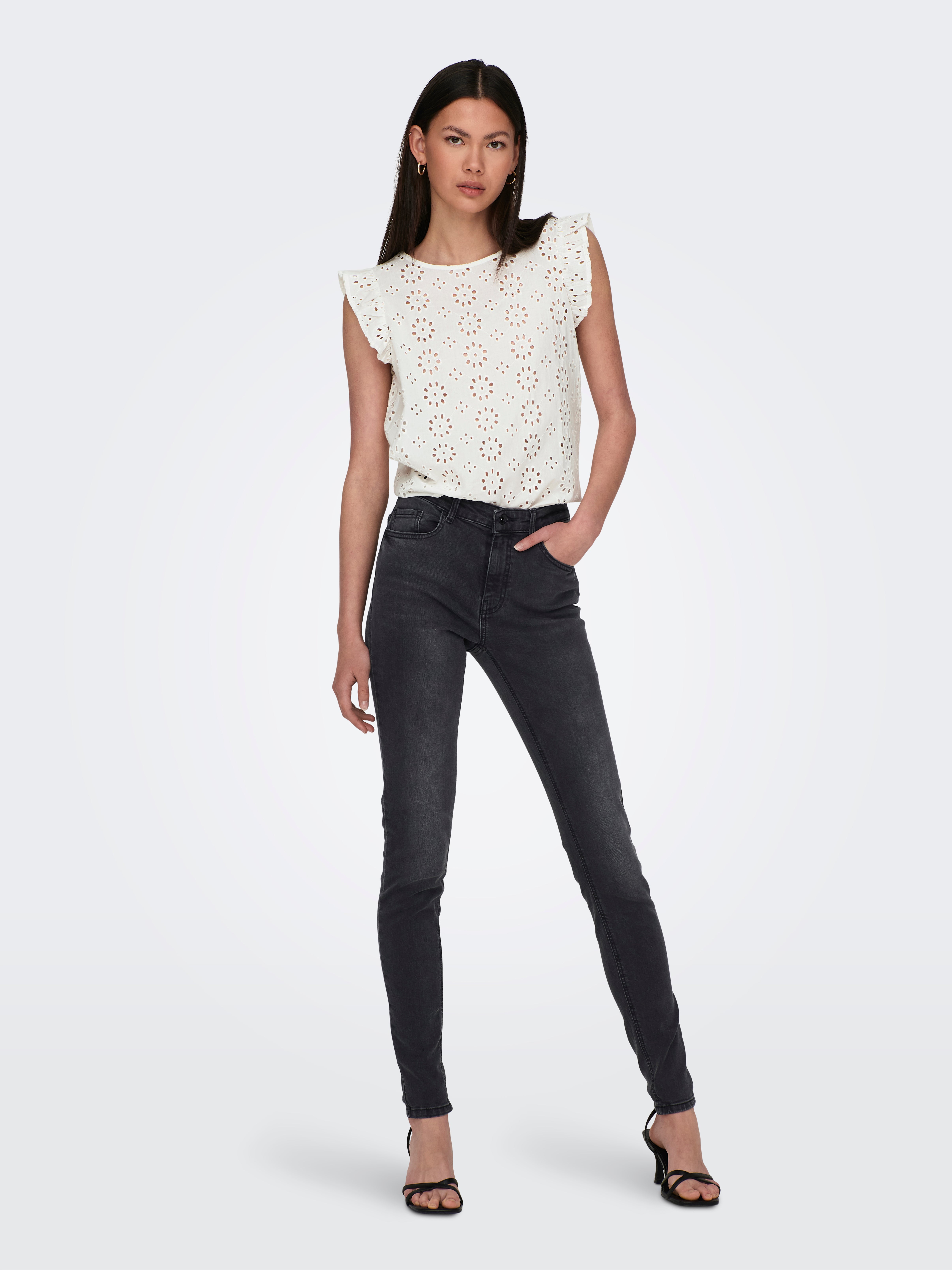 JDYBLUME Mittlere Taille Skinny Fit Jeans Black Denim