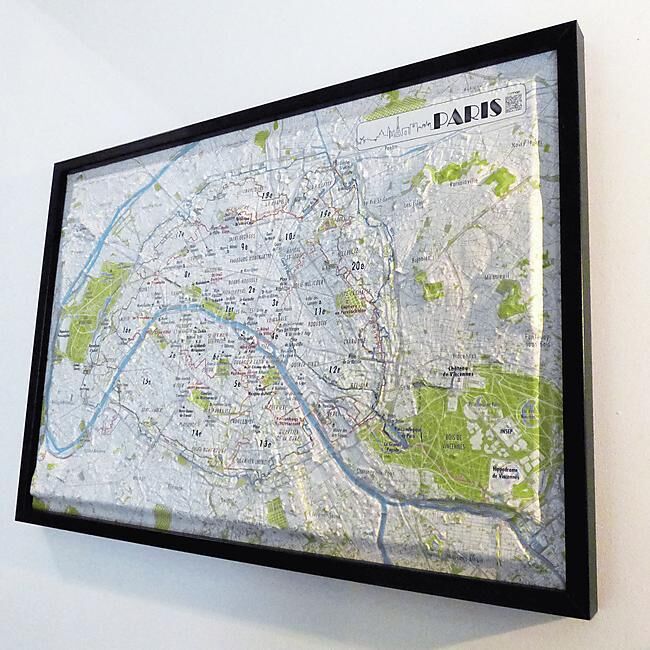 3D MAP - RELIEF PARIS 61X41