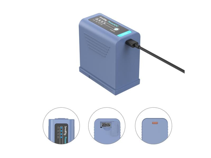 Smallrig Digitalkamera-Akku NP-F970 USB-C USB-C wiederaufladbarer Kamera-Akku