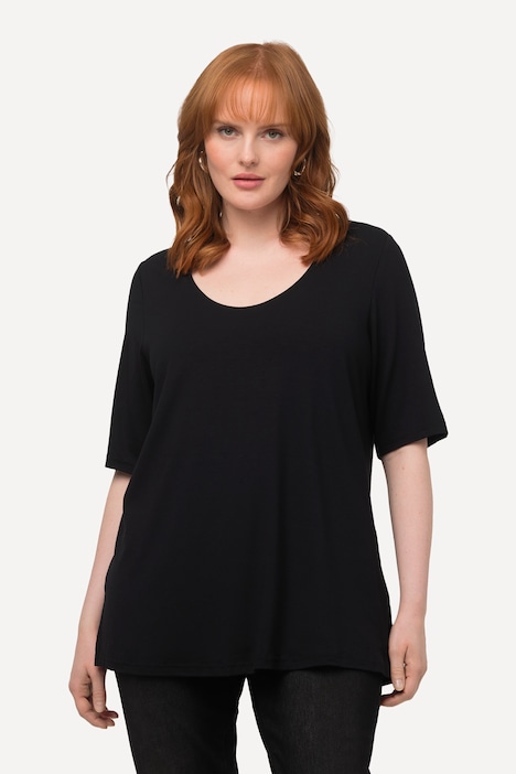 T-Shirt, vorne doppellagig, V-Ausschnitt, Halbarm