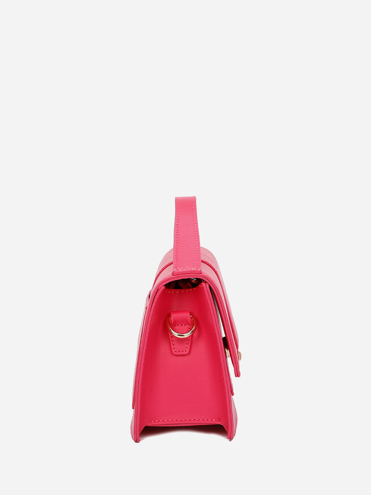 Mini sac rectangle à fermoir doré- Fuchsia