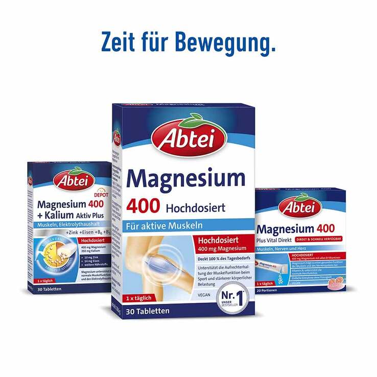 Abtei Magnesium 400 hochdosiert Tabletten, 30 St
