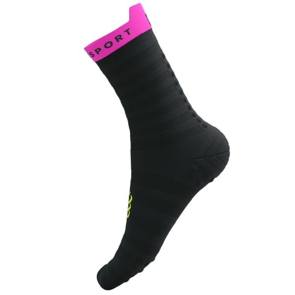 Chaussette running COMPRESSPORT PRO RACING SOCKS V4.0 ULTRALIGHT RUN HIGH BLACK/SAFETY YELLOW/NEO PINK