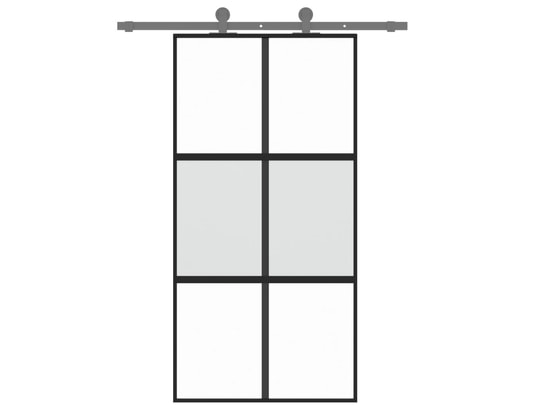 VIDAXL - Porte verre Porte coulissante noir 102,5x205 cm verre trempé aluminium