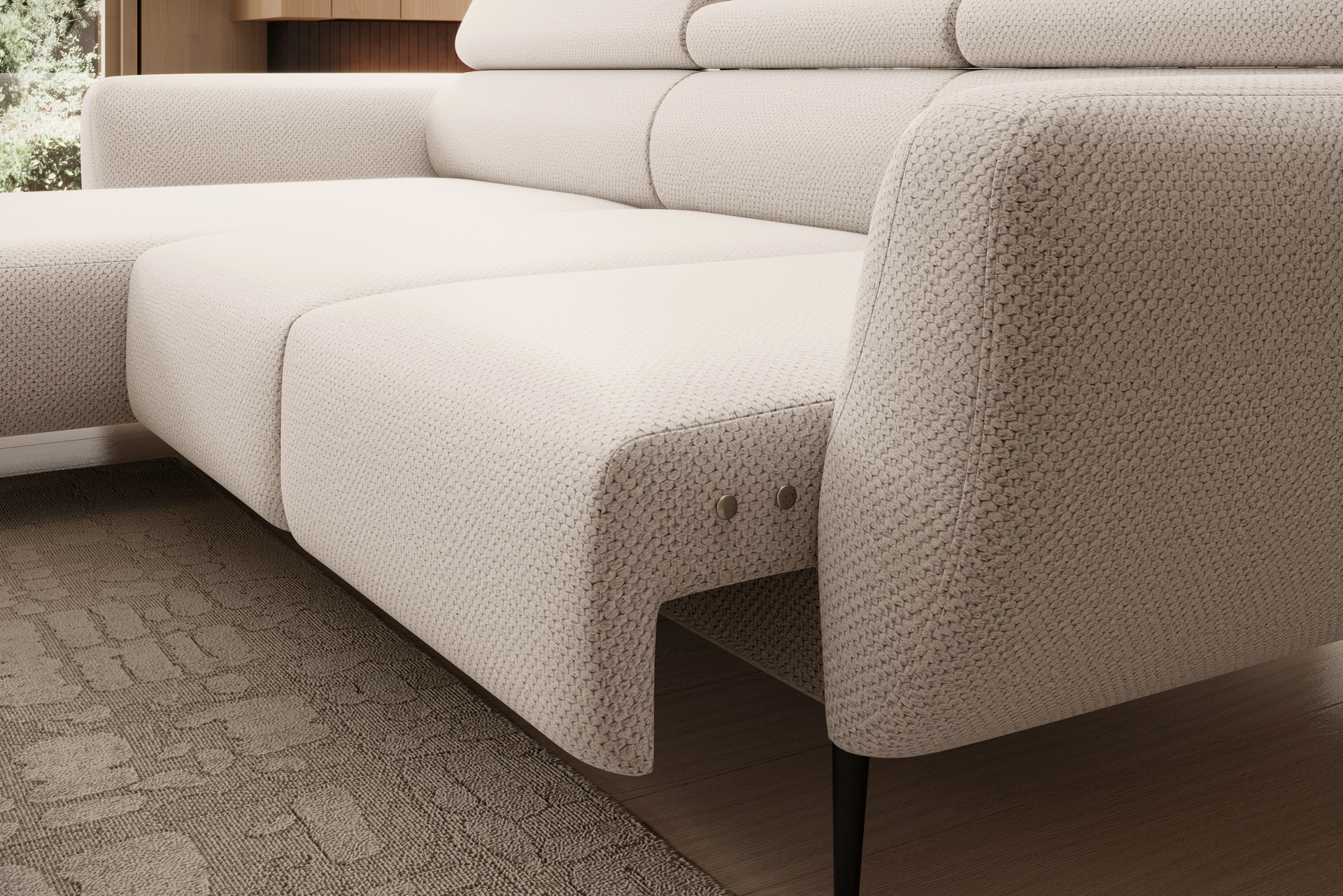 Ecksofa LUCIJA 174 x 277 cm beige