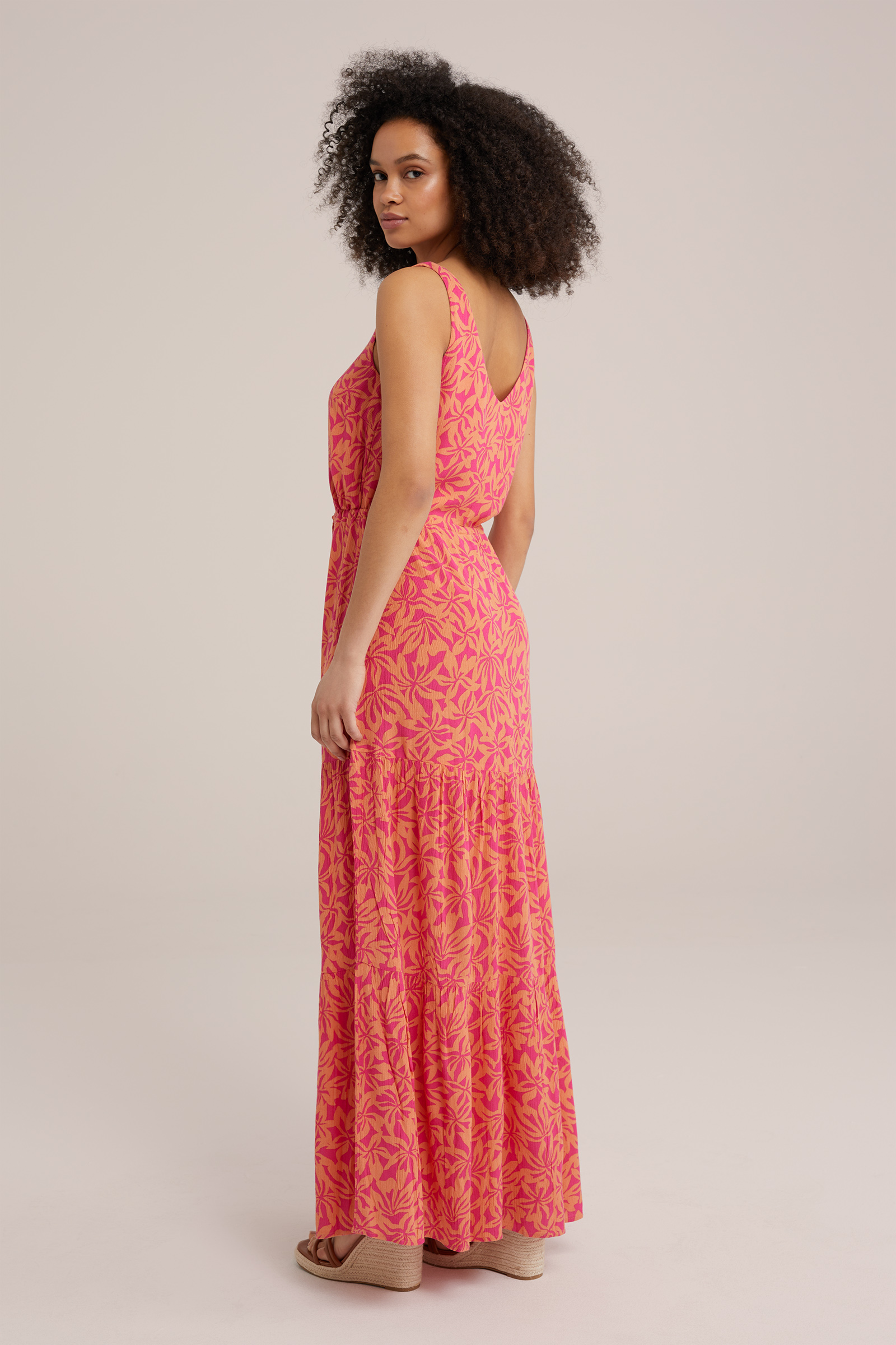 maxi-jurk met dessin WE Fashion Felroze