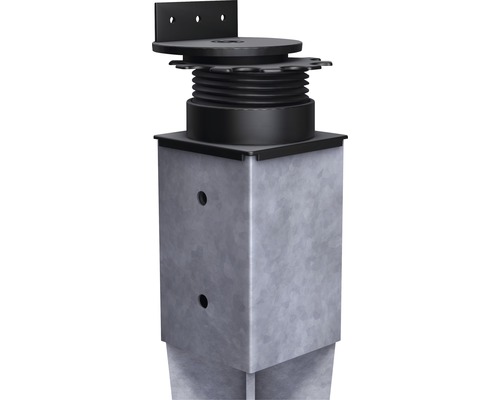 Terrassteun Flex 42-87mm Polypropyleen Zwart
