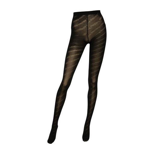 Wolford Jacquard Monogram Thights, Sort, XS