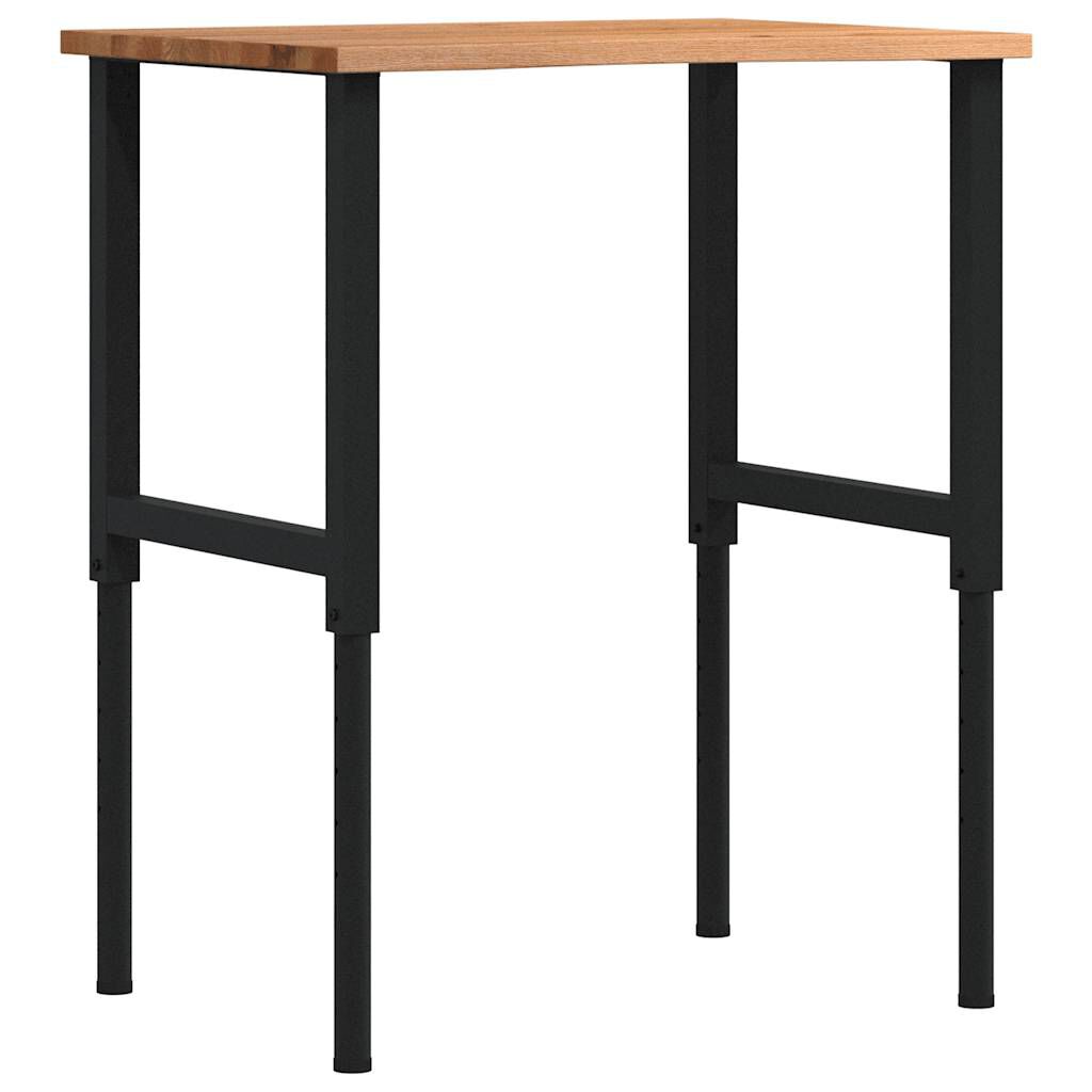 vidaXL Werktafel lichtbruin 80x60x(71,5-98) cm eikenhout