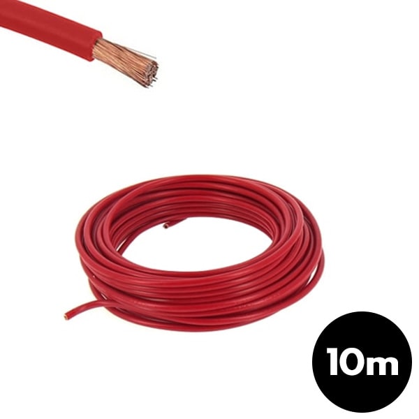 Bobine 10 m cable électrique 2,5 mm Rouge