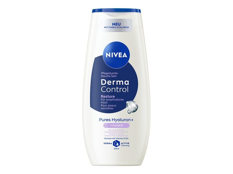 NIVEA Pflegedusche Derma Control Restore 250 ml Sanfte Pflegedusche, speziell entwickelt für empfindliche Haut