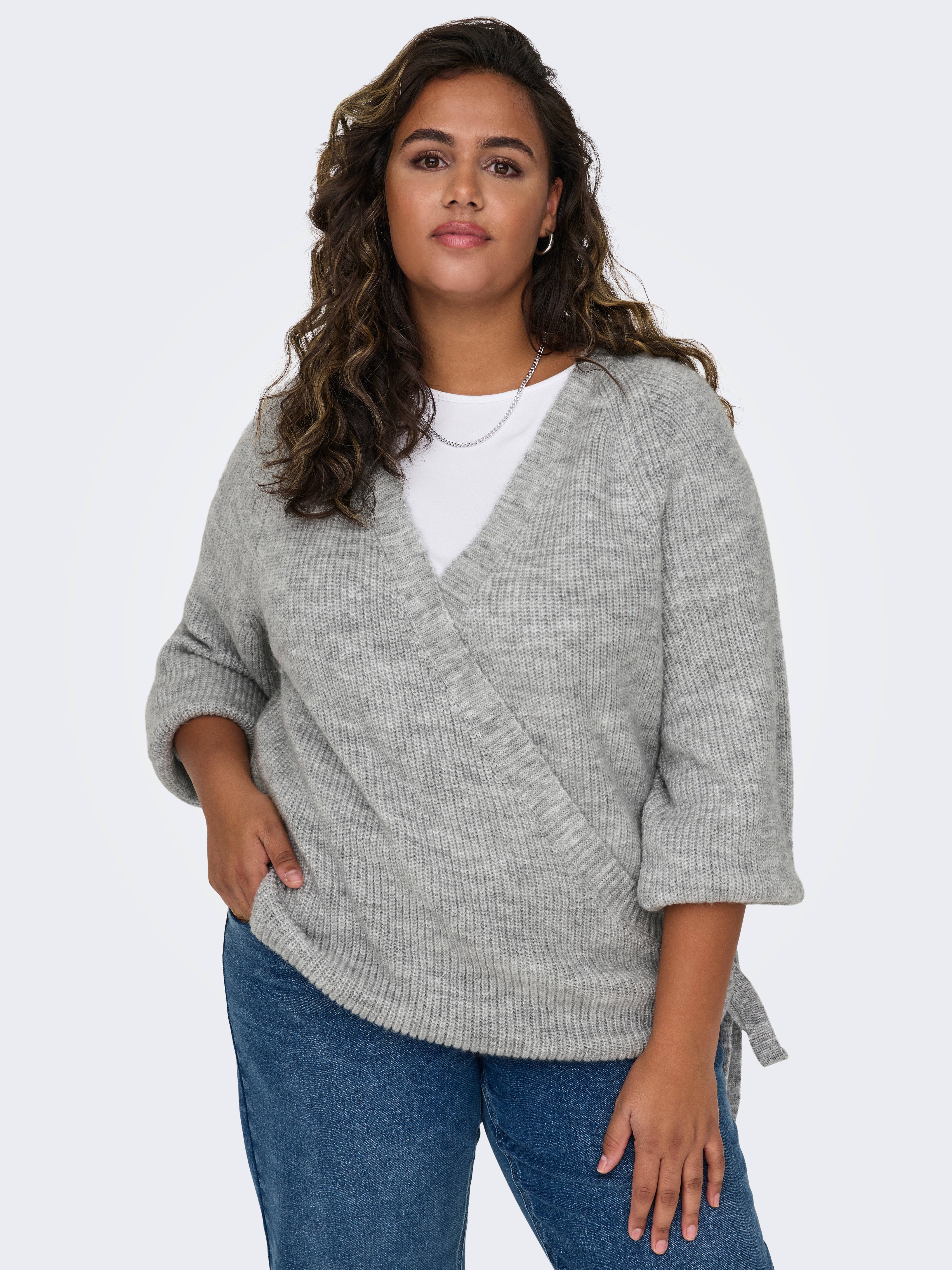 CARJADEI Strickjacke Medium Grey Melange