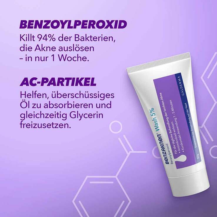 Benzaknen® Wash 5% Suspension bei unreiner Haut und leichter Akne, 50 g