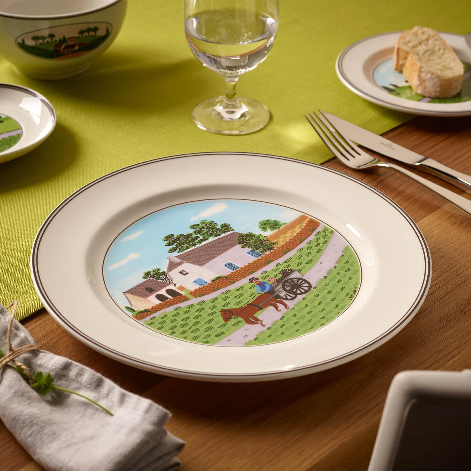 Design Naif Dinner plate Multi-colored, 10.7'', Premium Porcelain