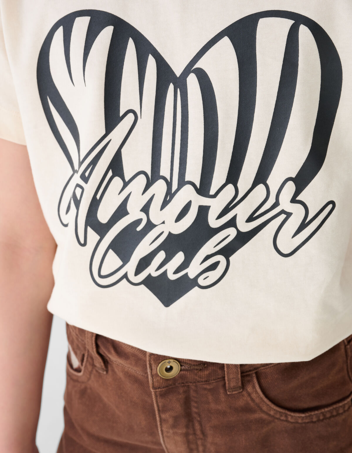 Heart Club Artwork T-shirt Gebroken Wit