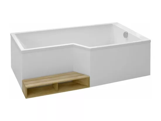 Baignoire bain douche 170 x 90 cm JACOB DELAFON Neo blanc mat droite