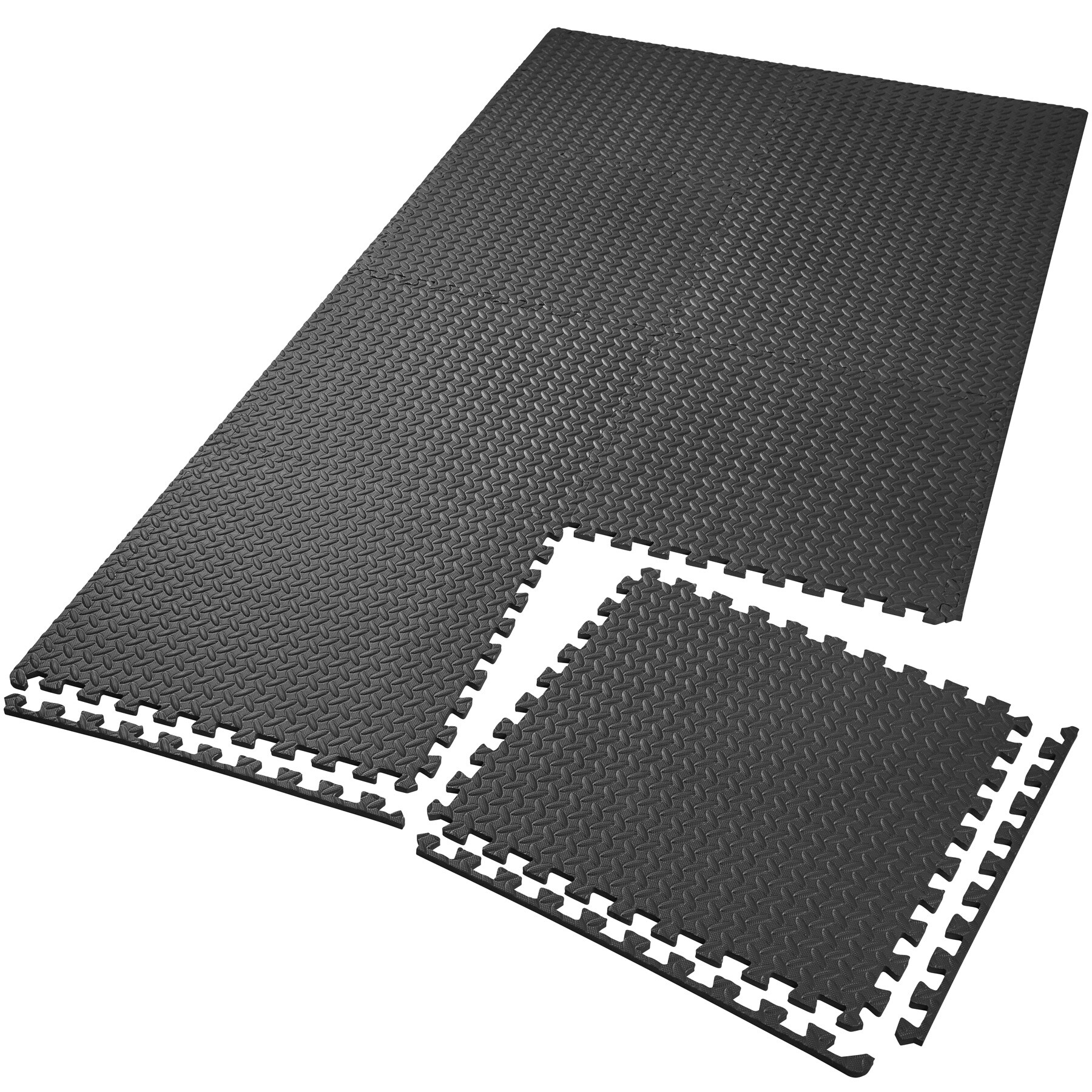 tectake® Schutzmattenset, 8-teilig mit 16 Randstücken, weich und rutschfest, leichte Reinigung und flexibel erweiterbar