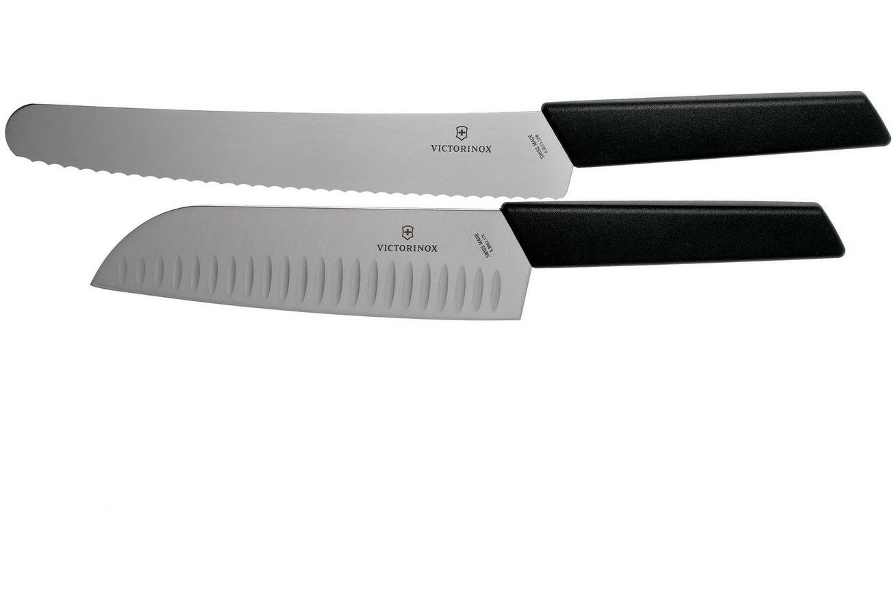 Victorinox Swiss Modern tweedelige messenset, zwart