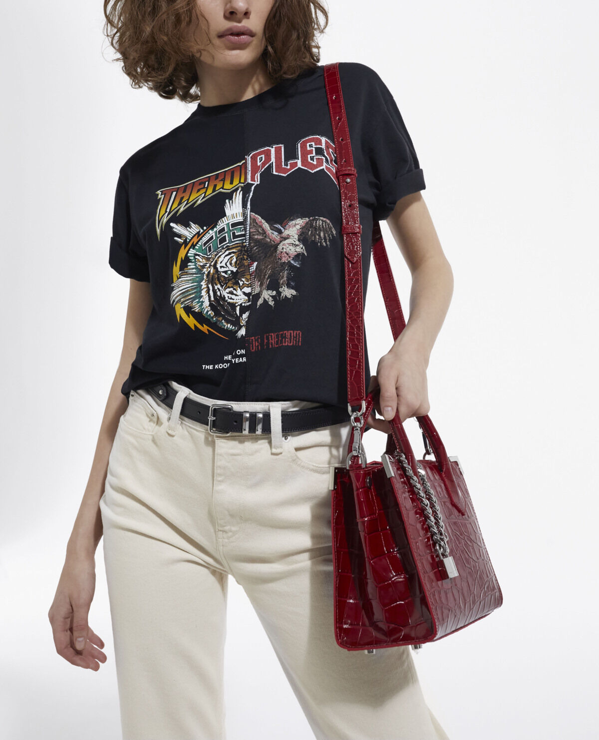 Sac Ming medium en cuir rouge