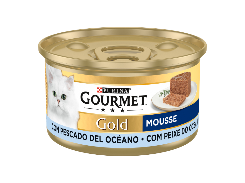 COMIDA HÚMIDA PARA GATO GOURMET GOLD MOUSSE PEIXE DO OCEANO 85G