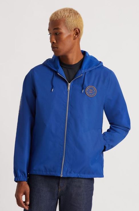 Brixton Claxton Oath Zip Hood Jacket Mineral Blue