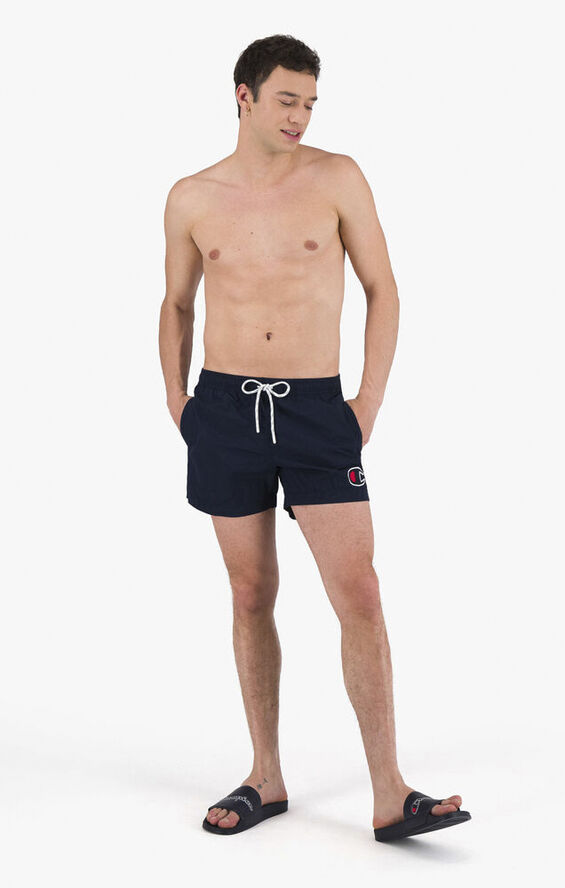 Champion Satin C Logo badeshorts Blå