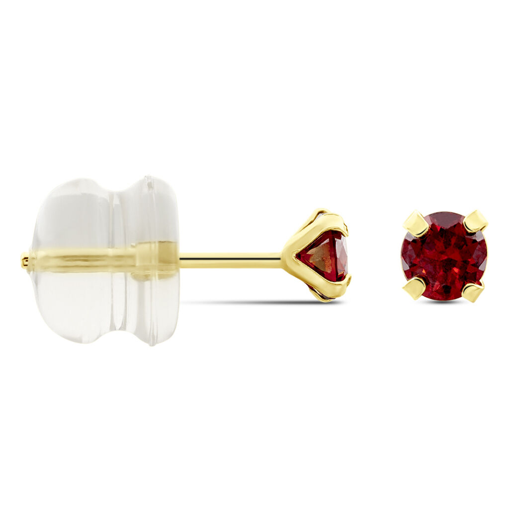 Boucles D'oreilles Puces Or Jaune Oxyde De Zirconium