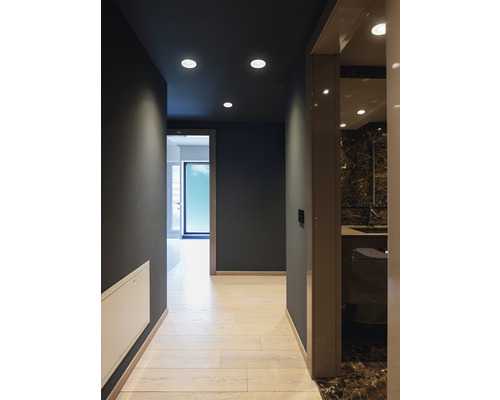 LED inbouwspot, draaibaar, IP44, 5,5W, 550 lm, verstelbaar, wit/zwart, Ø 8,7/6,8-7,4 cm, 230V