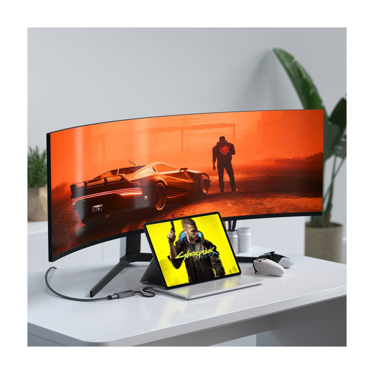 Satechi USB-C - HDMI 2.1 kabel (grå)