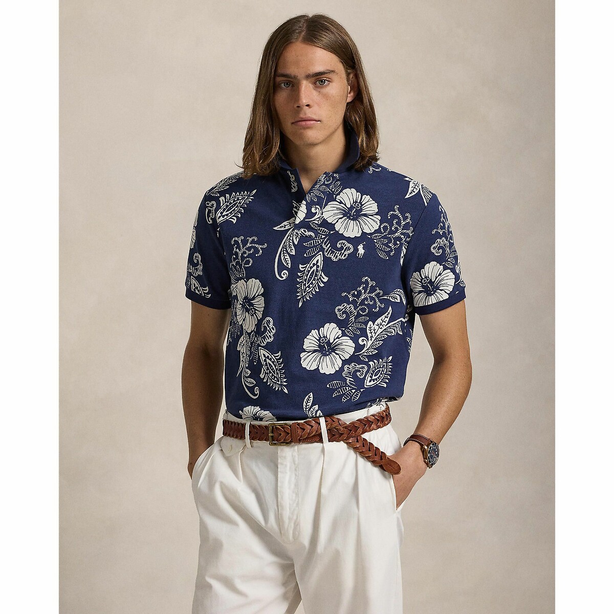 POLO RALPH LAUREN<br>Camisa polo floral de manga curta