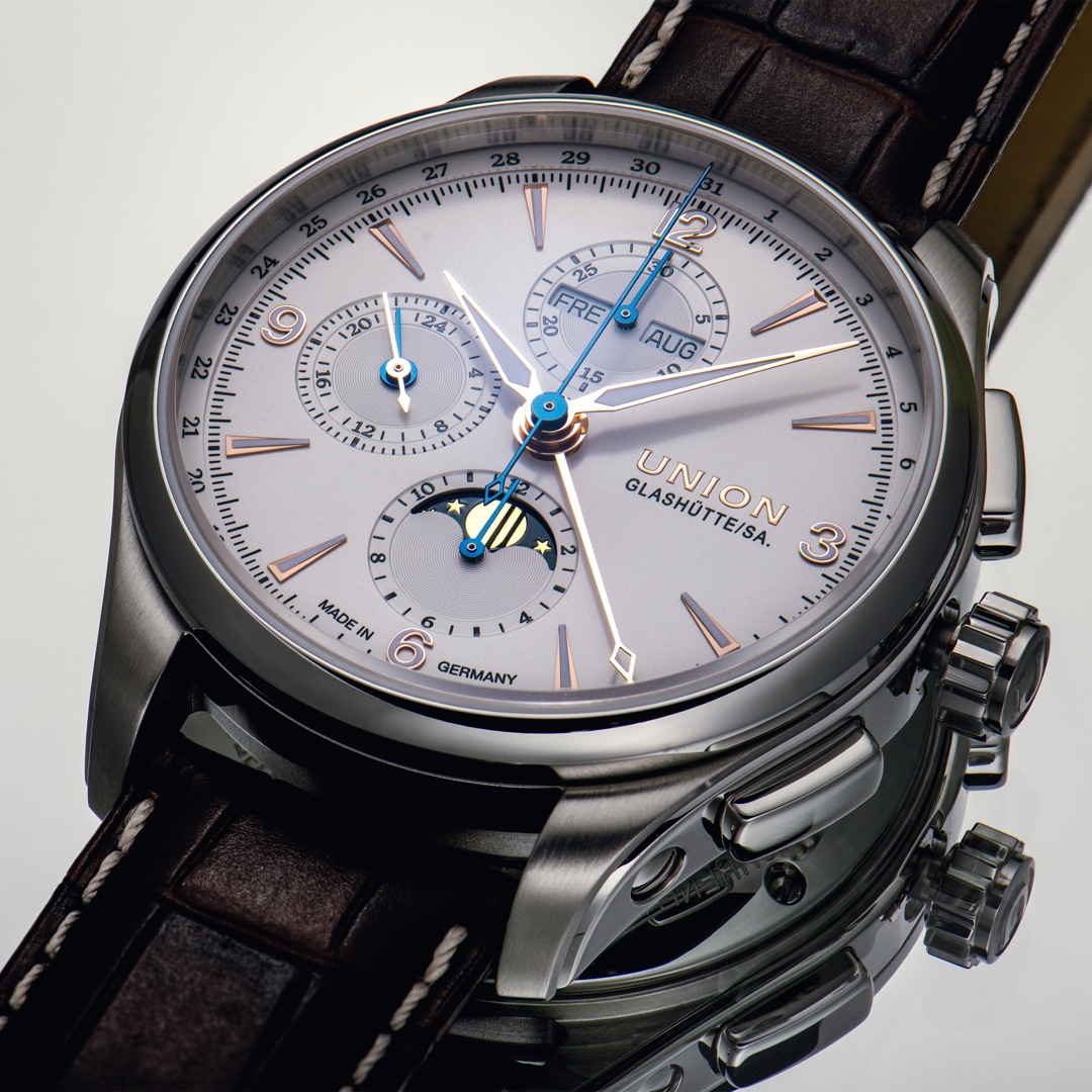 Union Glashütte Belisar Chronograph Mondphase Weiss 42mm