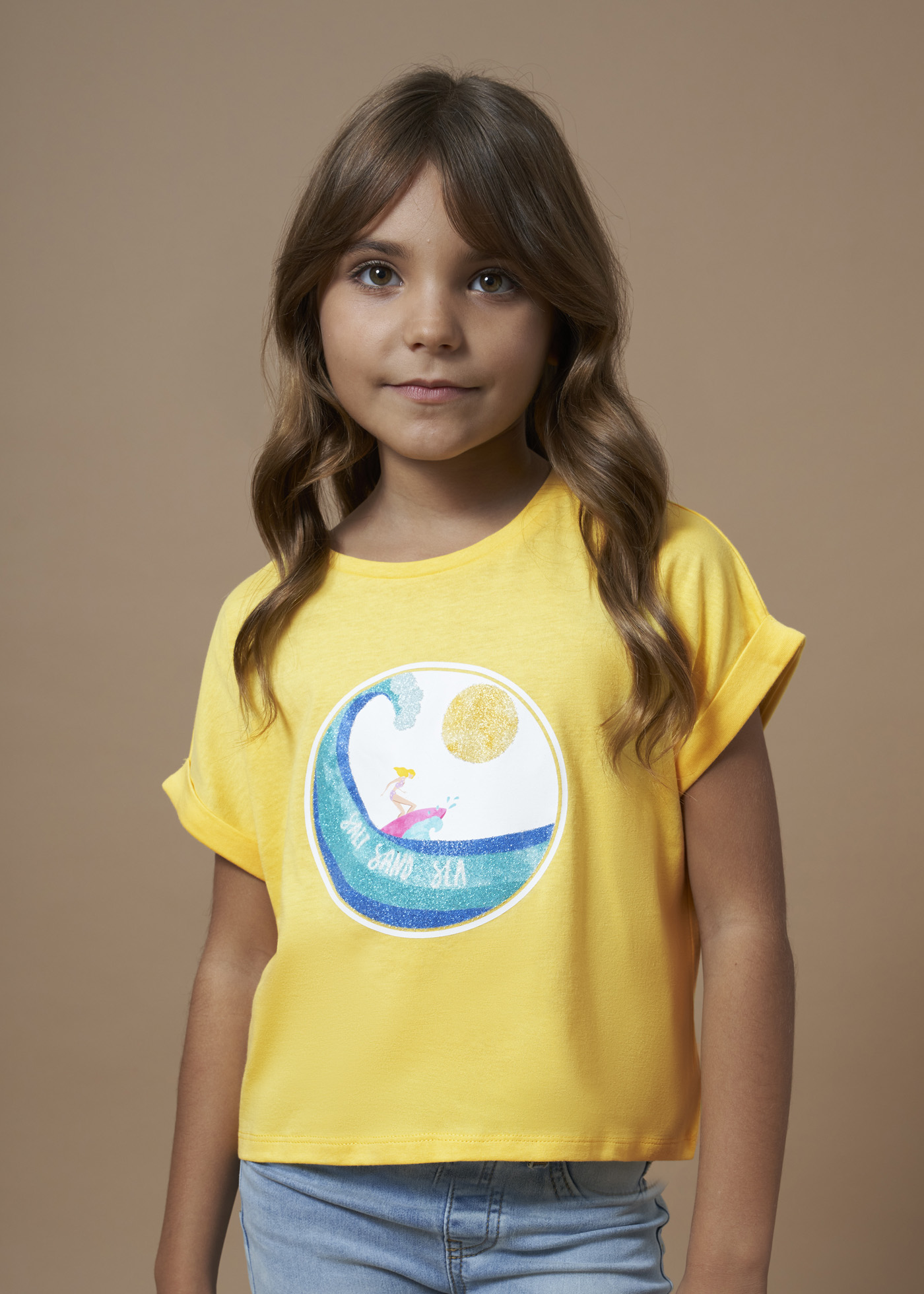 Camiseta estampada Better Cotton para meninas, branca