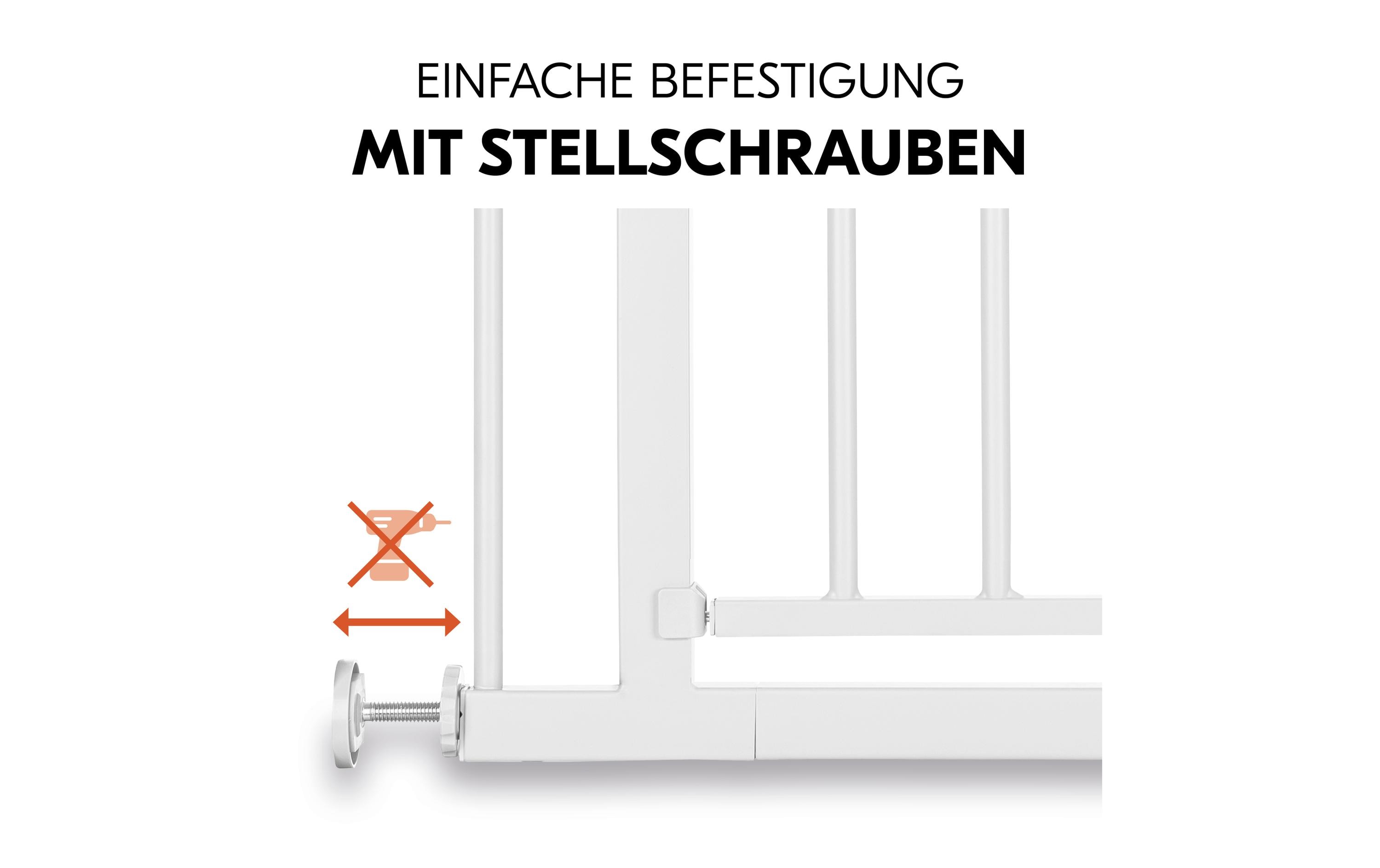 Türschutzgitter Open N Stop 2 75 cm - 80 cmPraktisches, manuell schliessendes Tür- und Treppenschutzgitter-Set