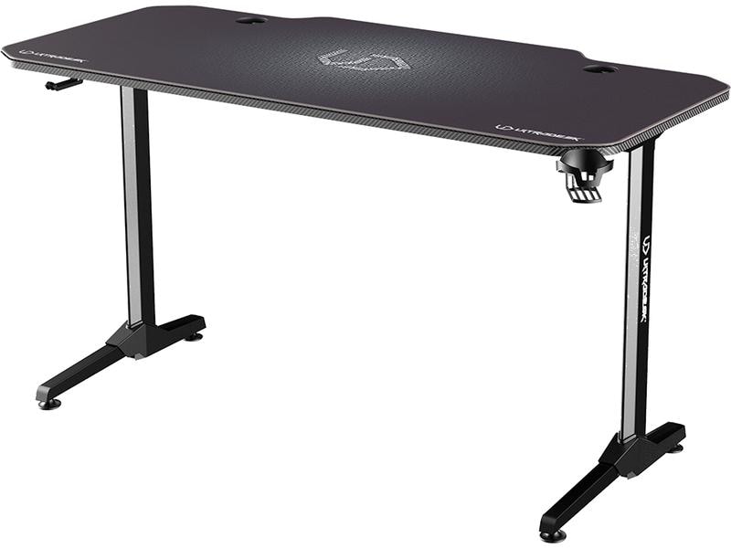 Ultradesk Gaming Tisch Frag Graphit Stabiler Gaming-Tisch für bis zu zwei Monitore